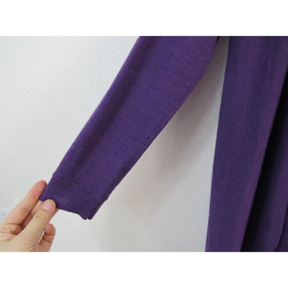 Eileen Fisher XS Purple 100% Merino Wool Open Front Cardigan Topper Layering - Picture 2 of 3